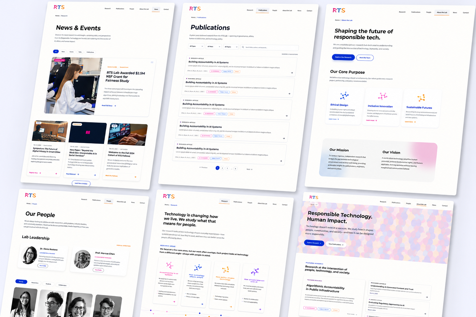 RTS Lab website prototypes