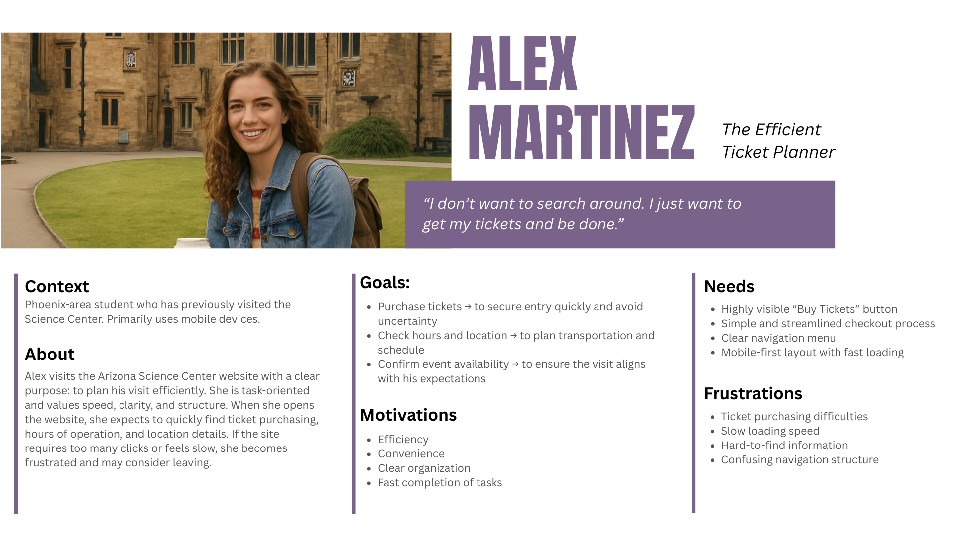 Alex Martinez, The Efficient Ticket Planner