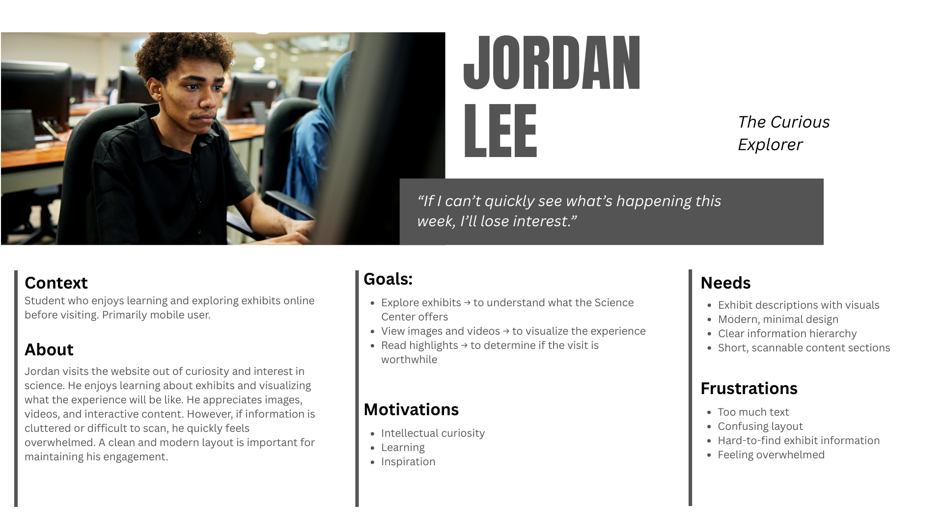 Jordan Lee, The Curious Learner